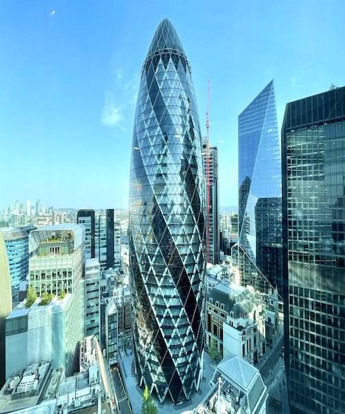 The Gherkin and the City of London skyline
